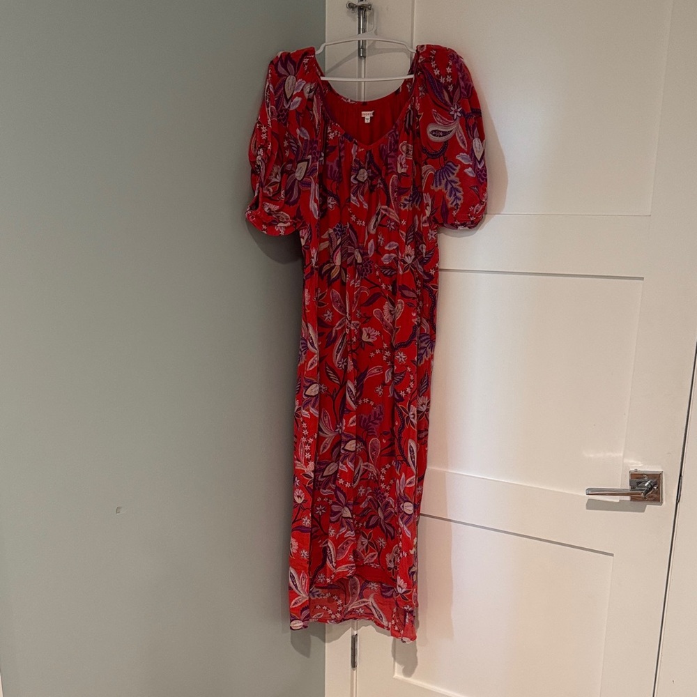 Sundry Red Floral Maxi Dress